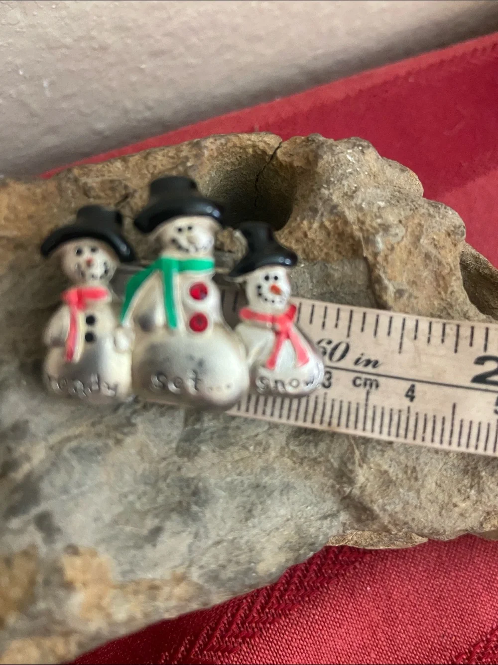 Vintage AJMC Snowman Family Broach